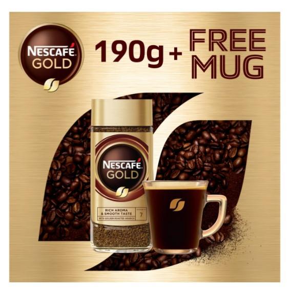 Nescafe Gold Instant Coffee 190 g + Free Mug