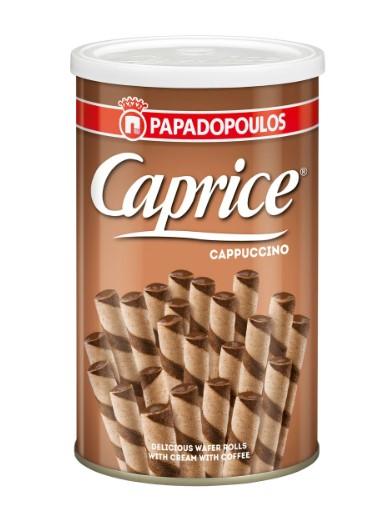 Papadopoulos Caprice Cappuccino Wafer Rolls with Cream Coffee 250 g