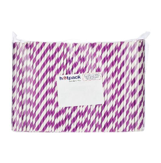 5000 Pieces Paper Straw Purple 6 mm