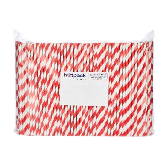 5000 Pieces Paper Straw Red 6 mm