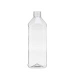 Plastic Square Bottle with Black Cap
