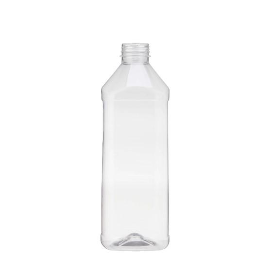 Plastic Square Bottle with Black Cap