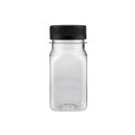 Plastic Square Bottle with Black Cap