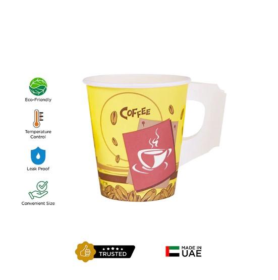 1000 Pieces 7 Oz Printed Single Wall Paper Cups with Handle