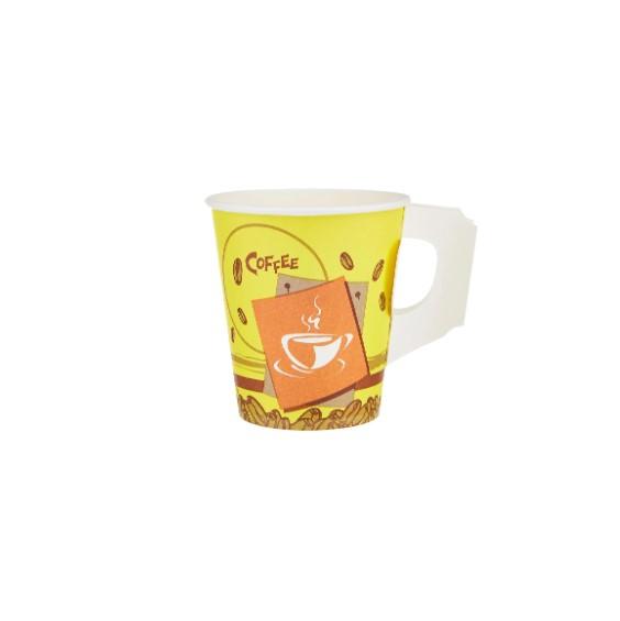1000 Pieces 7 Oz Printed Single Wall Paper Cups with Handle