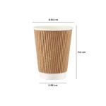 500 Pieces Kraft Ripple Paper Cups