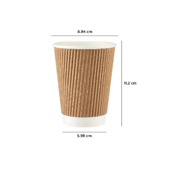 500 Pieces Kraft Ripple Paper Cups
