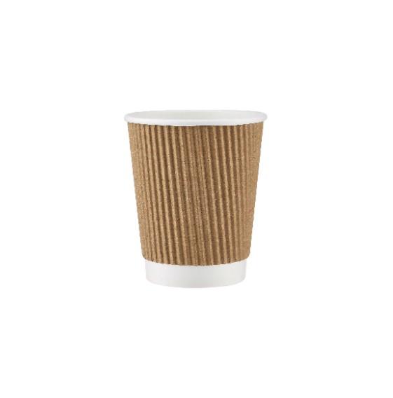 500 Pieces Kraft Ripple Paper Cups