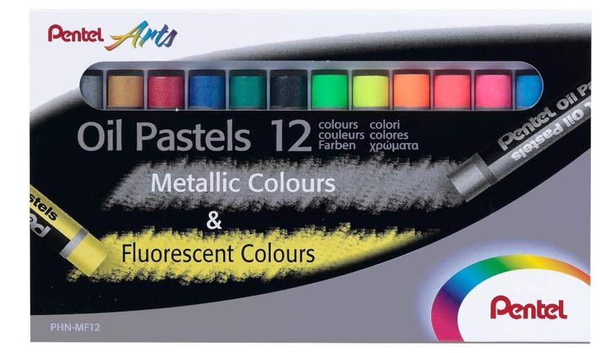 Oil Pastel Metallic+Flourscent St=12cols