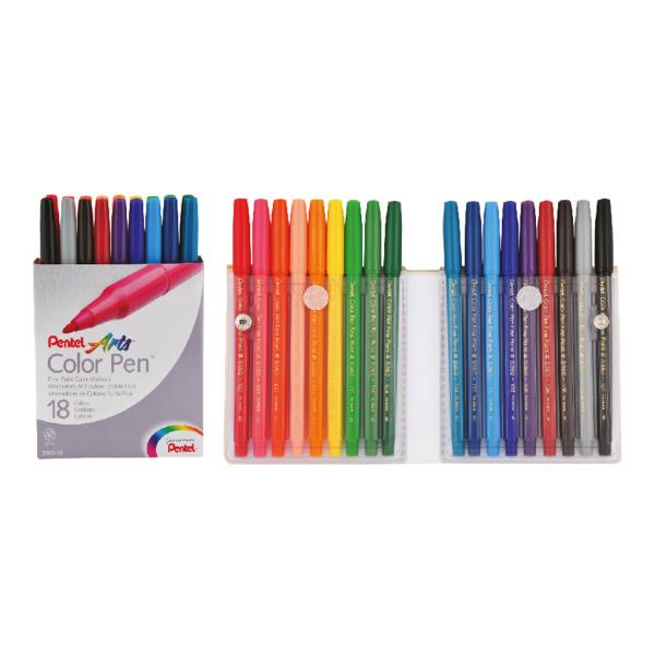 Color Pens Fibre Tip Set=18Col