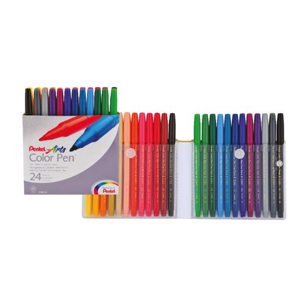 Color Pens Fibre Tip Set=24Col