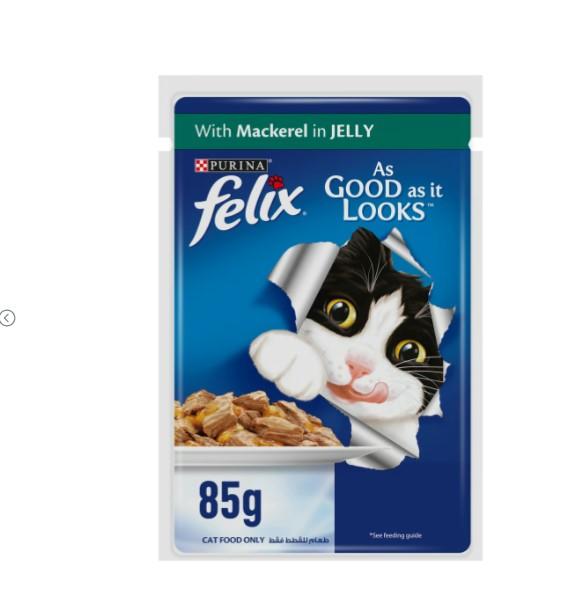 Purina Felix Adult Cat With Mackerel In Jelly 85 g