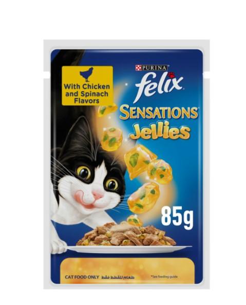 Purina Felix Sensations Jellies With Tuna And Spinach Flavors Catfood 85 g