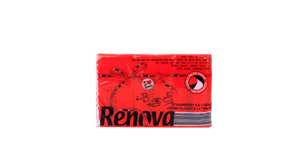 Renova Red Pocket Tissue 3ply Size 21 x 21cm 6 x 9 Sheets