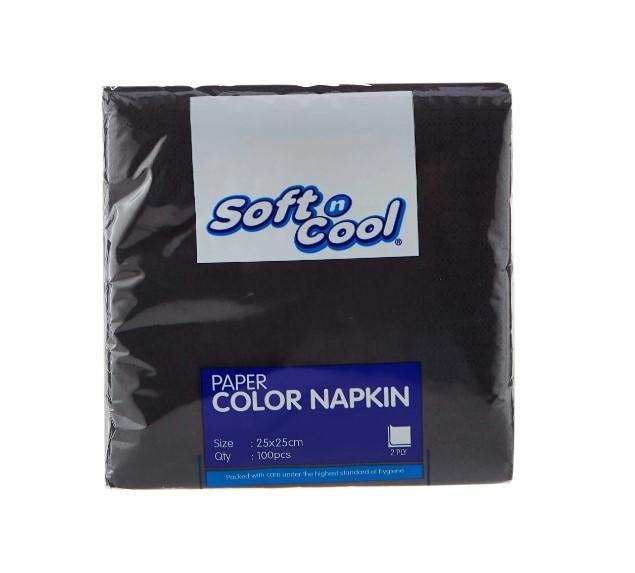 Black Napkins 25 X 25 Cm 100 Pieces X 24 Packets