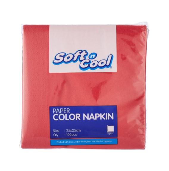 Red Napkin 25 X 25 Cm 100 Pieces X 24 Packets