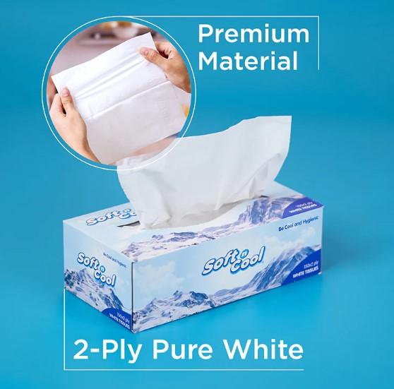 Soft N Cool Facial Tissue 200 Pulls X 2 Ply 5 Boxes + 150 Pull X 2 Ply 1 Box