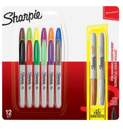 Sharpie P.Marker Fine 12col+Metalic 2col