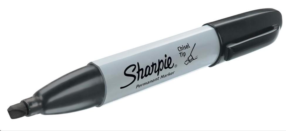 Sharpie P.Marker Chisel BK Pac=5pcs