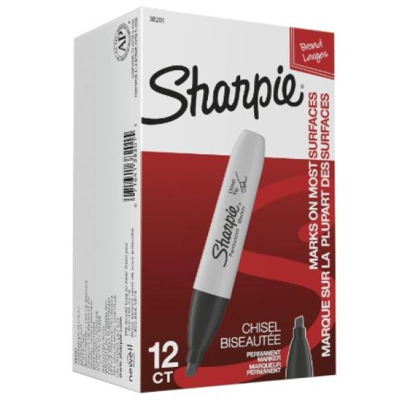 Sharpie P.Marker Chisel BK Pac=5pcs