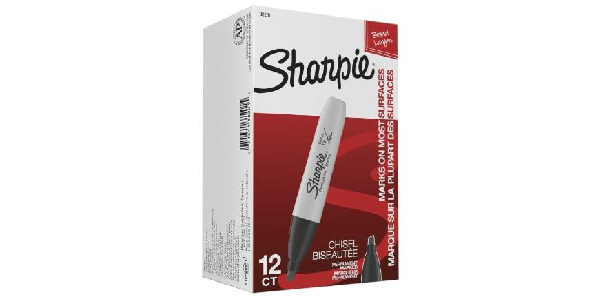Sharpie P.Marker Chisel BK Pac=5pcs
