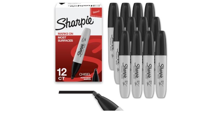 Sharpie P.Marker Chisel BK Pac=5pcs