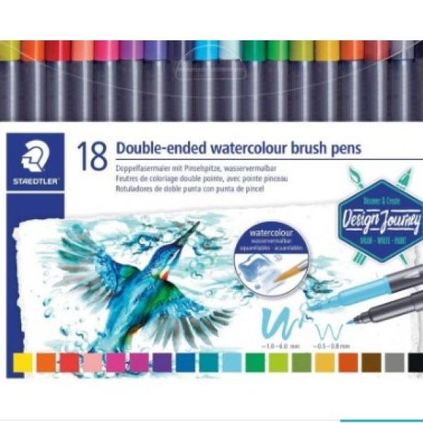 Marsgraphic 2 tips brush pen Set=18col
