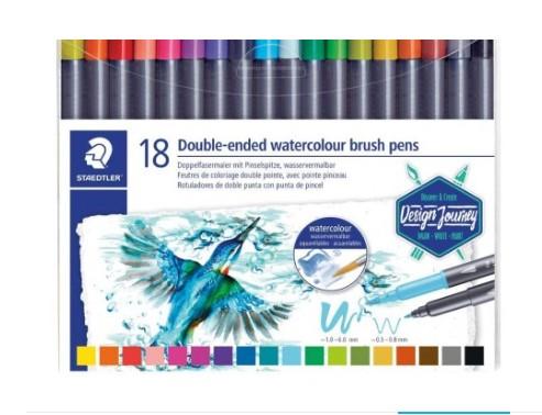 Marsgraphic 2 tips brush pen Set=18col