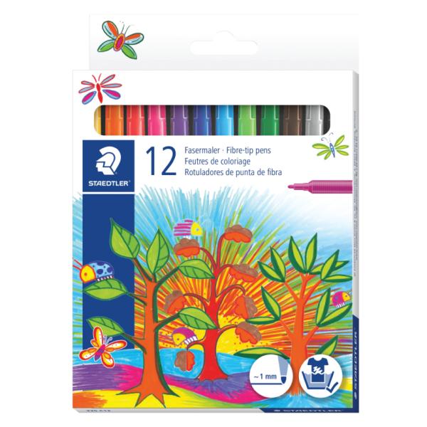 Fiber tip Pen cardboard Set-12col