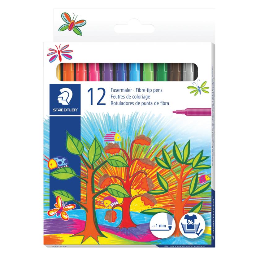 Fiber tip Pen cardboard Set-12col