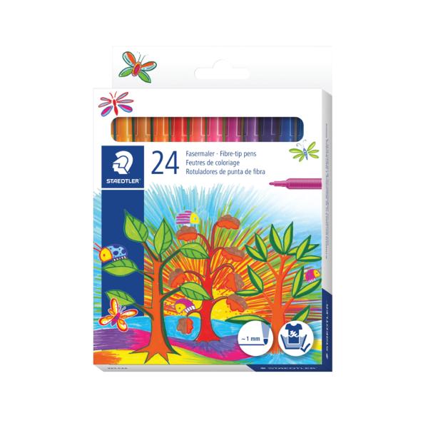 Fiber tip Pen cardboard Set=24col