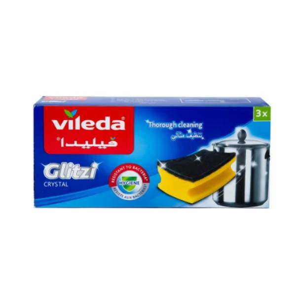 Vileda Glitzi Sponge Scourer Dish Washing High Foam 3 pcs