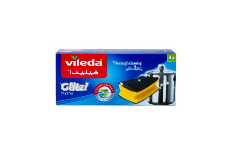 Vileda Glitzi Sponge Scourer Dish Washing High Foam 3 pcs